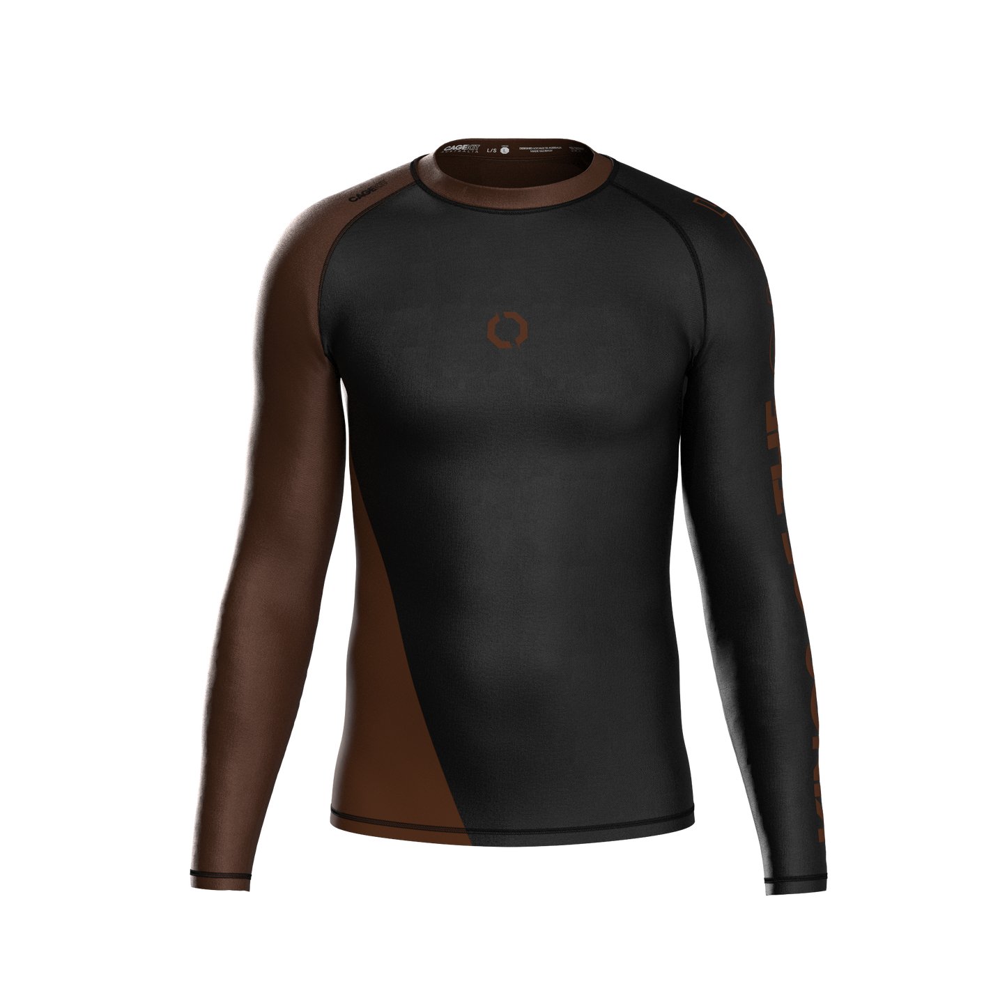 BLOCKA RANKED BROWN RASH GUARD