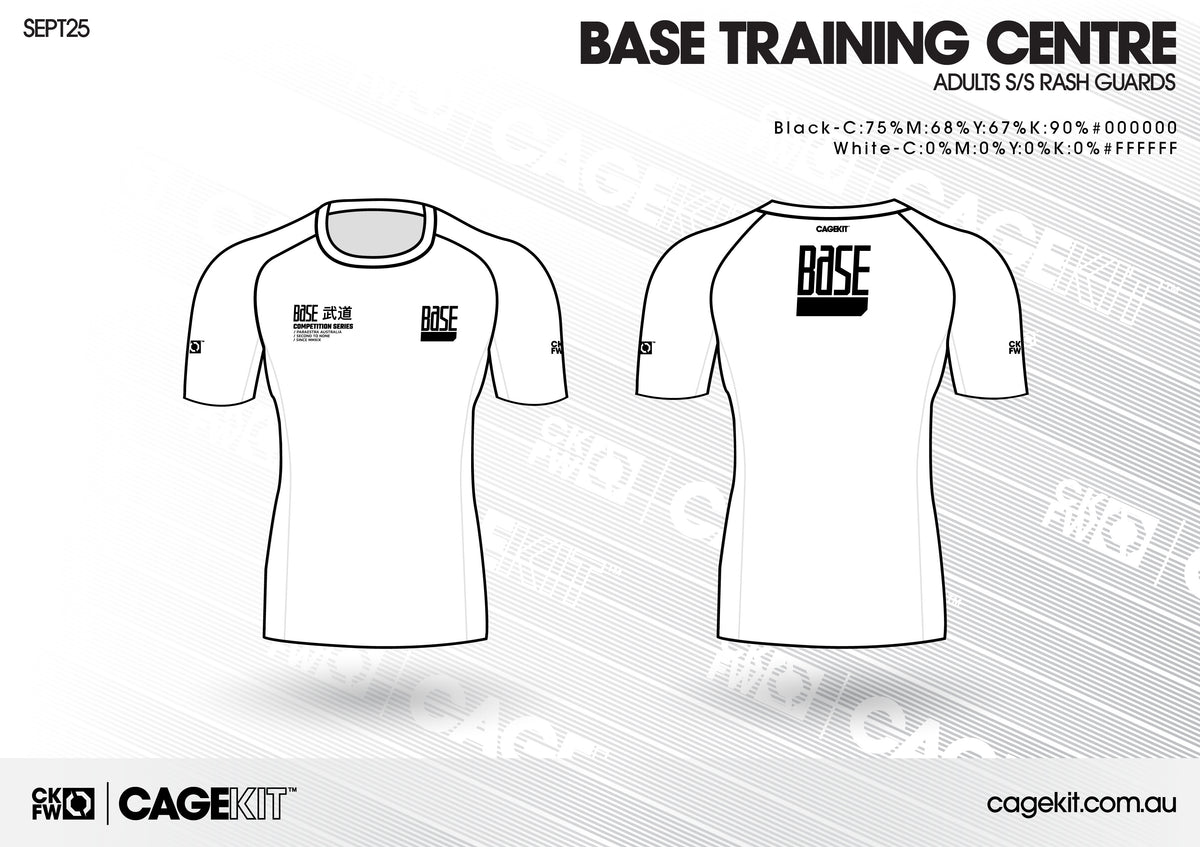 Base TC | S/S Adults Graded Rash Guard (WHITE)