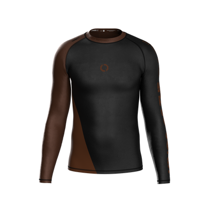 BLOCKA RANKED BROWN RASH GUARD